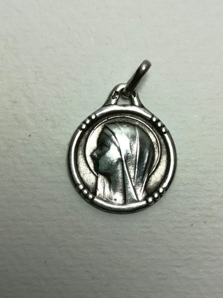 Medalla Virgen de Lourdes Plata Antigua