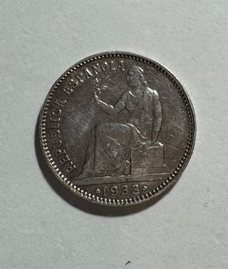 1 Peseta 1933 Plata Estrella 3-4