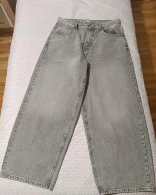 Pantalón Vaquero Baggy Gris Y2K