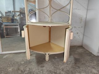 Esquinera Bambú y Mimbre Beige. Regalo Espejo