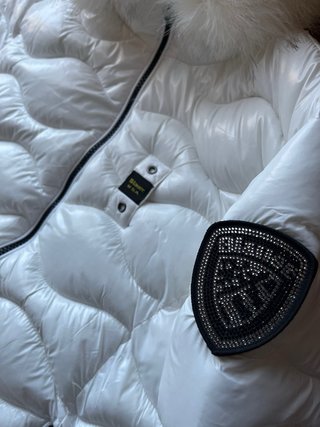 Piumino Blauer donna bianco pelliccia