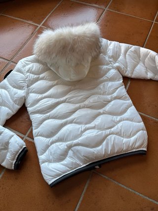 Piumino Blauer donna bianco pelliccia