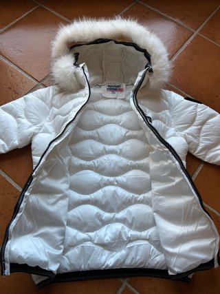 Piumino Blauer donna bianco pelliccia