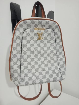 Zaino borsa da donna bianco e marrone