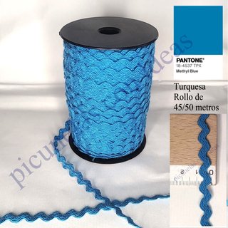Rollo de Picunelas Ondulinas Turquesa estrecha