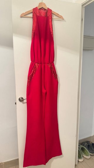 Mono rojo lentejuelas