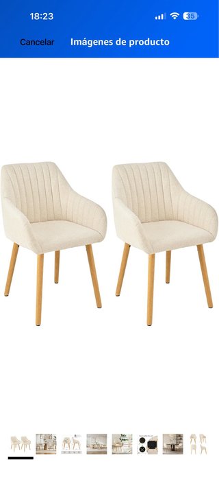 Set de 2 Sillas de Comedor