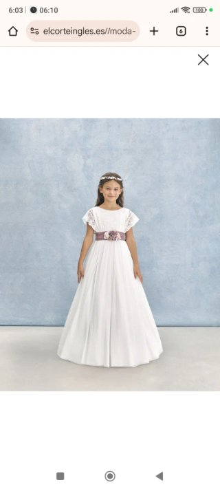 Vestido de comunión blanco y morado talla 135