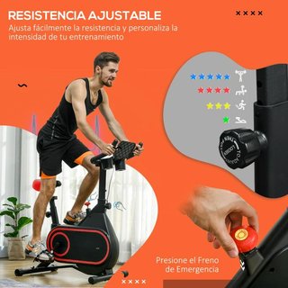 Bicicleta Estática 4kg Resistencia Ajustable Roja