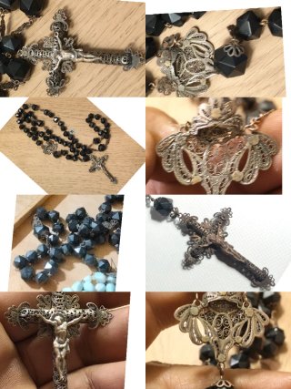 Oferta hoy Rosario Antiguo Azabache y Plata 100€