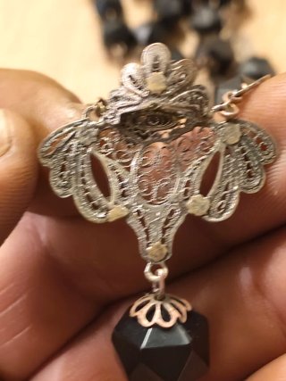 Oferta hoy Rosario Antiguo Azabache y Plata 100€