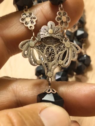 Oferta hoy Rosario Antiguo Azabache y Plata 100€