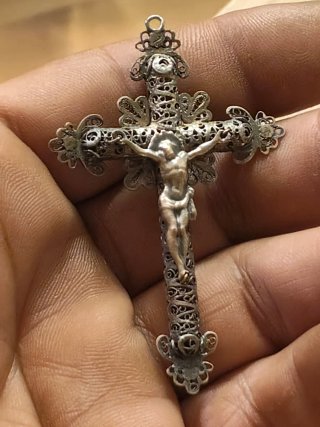 Oferta hoy Rosario Antiguo Azabache y Plata 100€