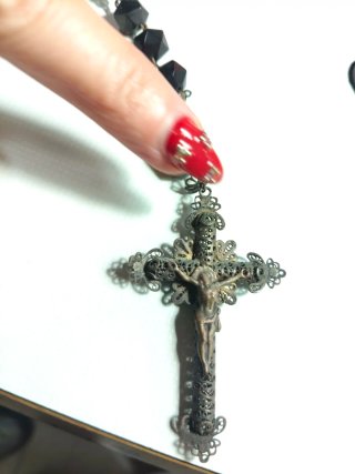 Oferta hoy Rosario Antiguo Azabache y Plata 100€