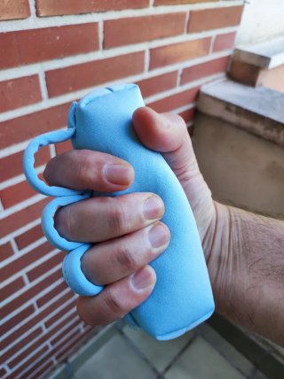 Almohadilla ortopédica con separador de dedos azul