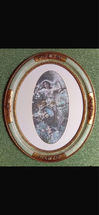 Quadro Ovale Vintage Stile Hans Zatzka