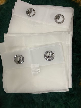 Juego de 2 Cortinas Blancas Transparentes