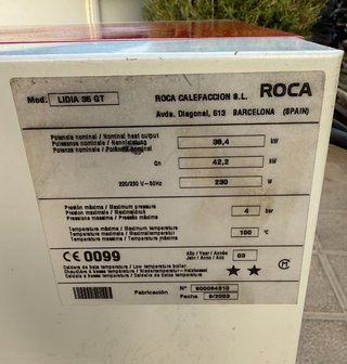 Caldera de Gasoil Roca Lidia 35 GT