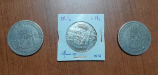 2 Monedas de Amadeo, 5 pesetas
