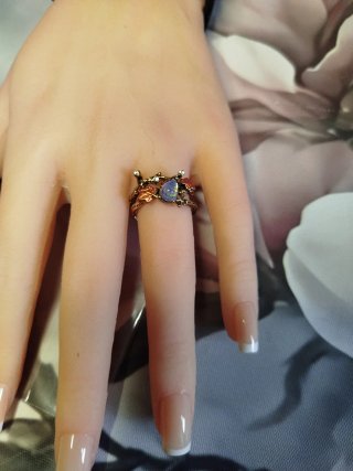 Anillo Ajustable con diseño de hojas otoñales