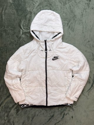 Nike Therma-Fit White Padded Hooded Jacket Size S