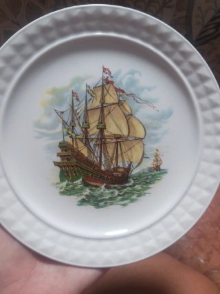 Plato decorativo barco antiguo, Pontesa