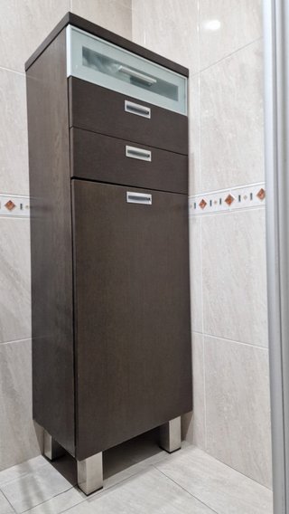 Conjunto Muebles Baño Madera y Cristal