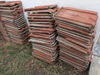 Lote de Tejas Planas de Cerámica