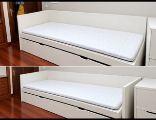 Cama Nido Blanca 90cm con 2 Colchones