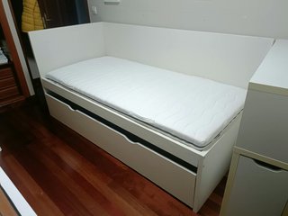 Cama Nido Blanca 90cm con 2 Colchones