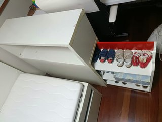 Cama Nido Blanca 90cm con 2 Colchones