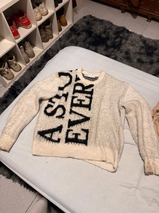 Jersei Bershka Blanco con Estampado