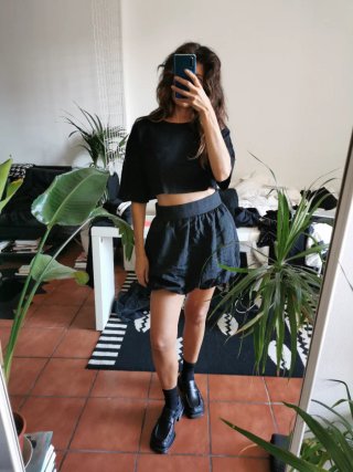 Falda Zara balloon bubble negra