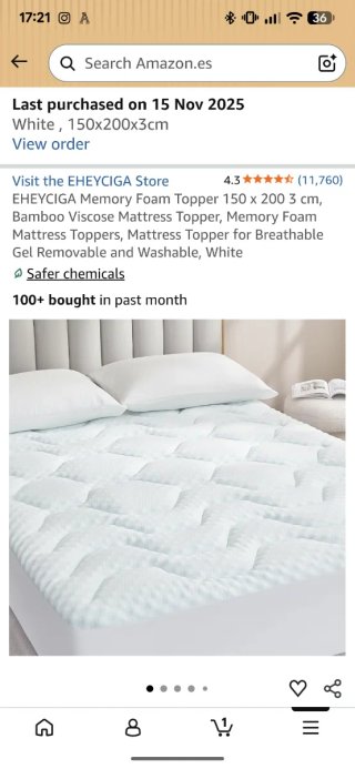 Topper de Colchón Blanco