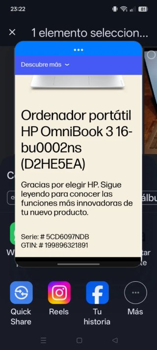 Ordenador portátil HP Plata