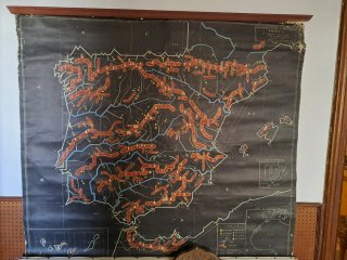 Mapa Mural Antiguo de España (1954)