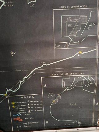 Mapa Mural Antiguo de España (1954)
