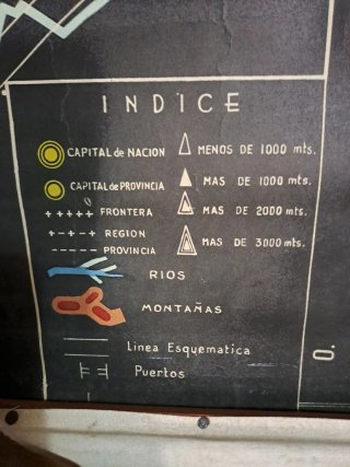 Mapa Mural Antiguo de España (1954)