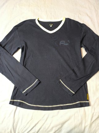 Armani Jeans Camiseta Manga Larga Azul Pico M Y2K