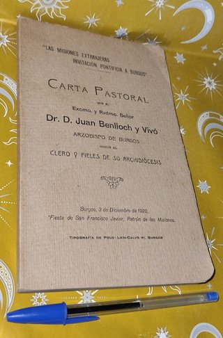 Carta Pastoral 1920 . Juan Benlloch y Vivó