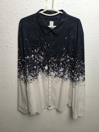 Calvin Klein Camisa Degradado Pintura Negra L Y2K