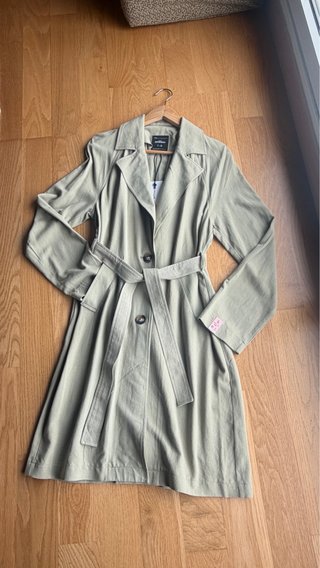 Gabardina fina Marga S/36/8 verde caqui