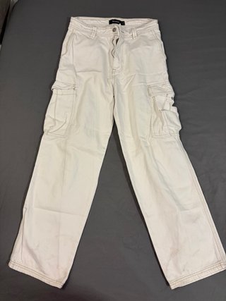 Pantalón Cargo Blanco Pull&Bear