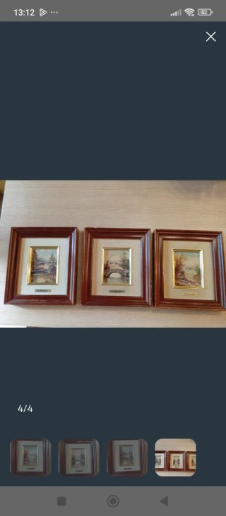 3 Cuadros Óleo E. Plaza 21x24x3
