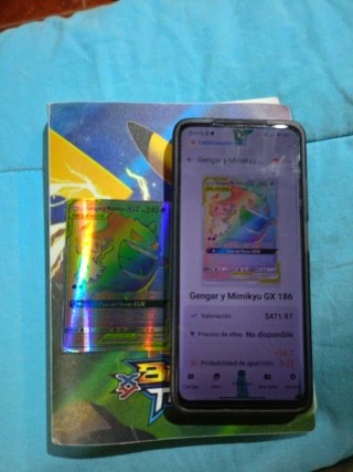 Carta Pokémon Gengar y Mimikyu GX 186