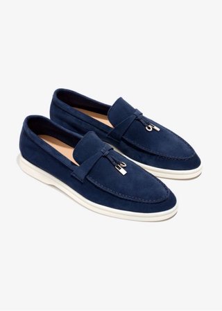Mocasines Azules marino con Borlas