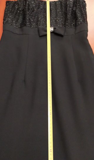 Vestido negro largo fiesta con lazo