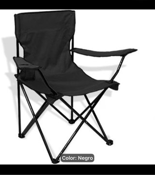 Silla de Camping Plegable Negra