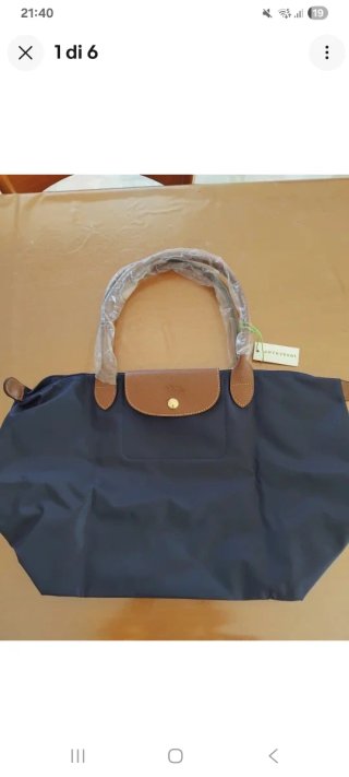 Borsa Longchamp L blu/marrone mai usata