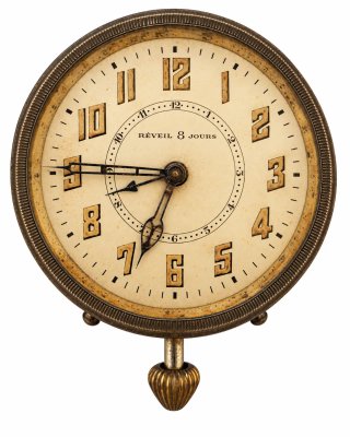 Reloj despertador antiguo de cuerda Reveil 8 Jours
